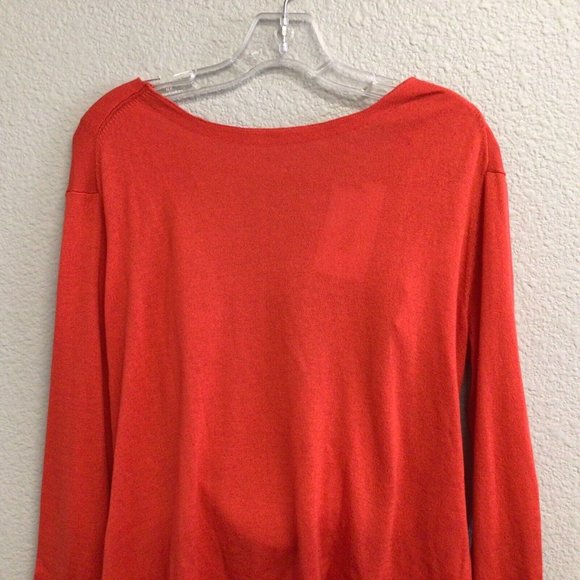 Ba&Sh Womens Solid Knit Open Twist Back Cashmere Silk Sweater Red - Picture 3 of 12